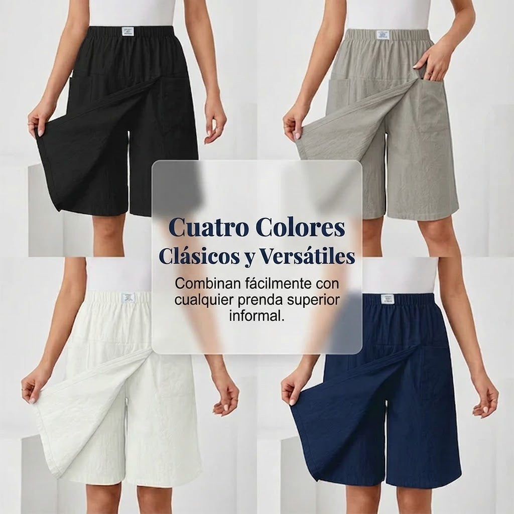 Aurelia - Falda pantalón de estilo diario con cintura elástica