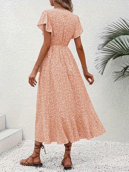 Claudia - Vestido floral cruzado con escote de pico
