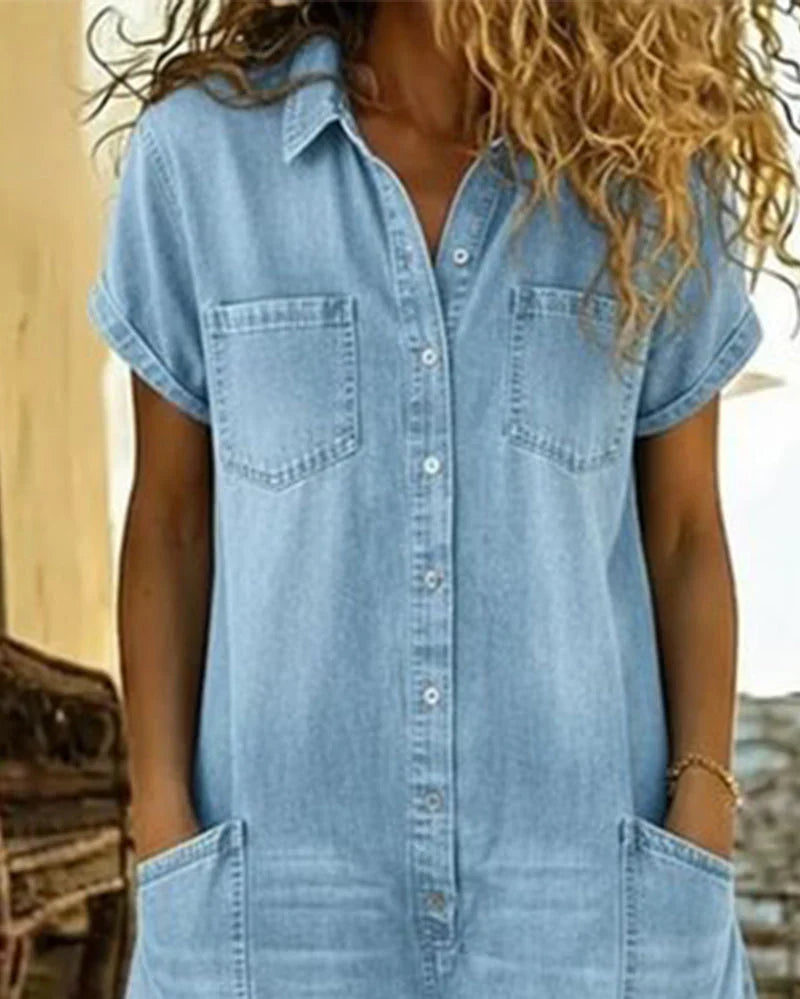 Aurora - Mono denim con botonadura frontal
