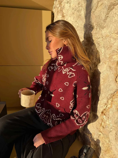 Alba - Jersey de punto con cuello alto y cremallera
