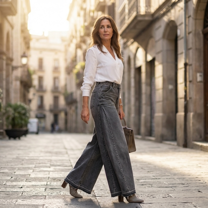 Aitana - Vaqueros oversize de tiro alto y pernera amplia