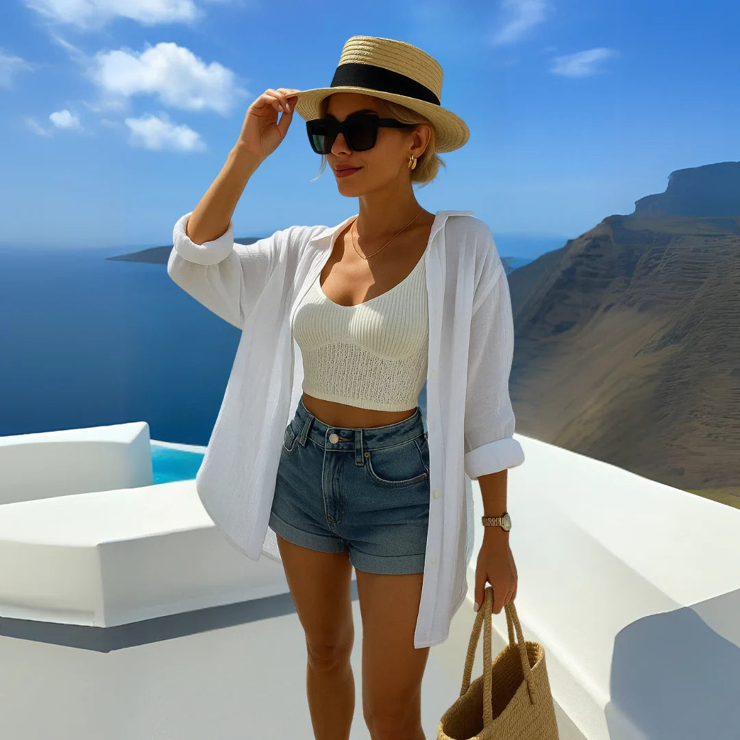 Cloe - Camisa de estilo diario estilo Ibiza