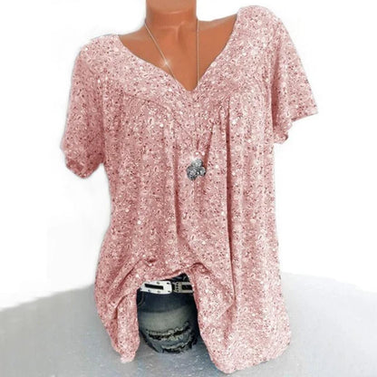 Nerea - Blusa estampada con escote de pico
