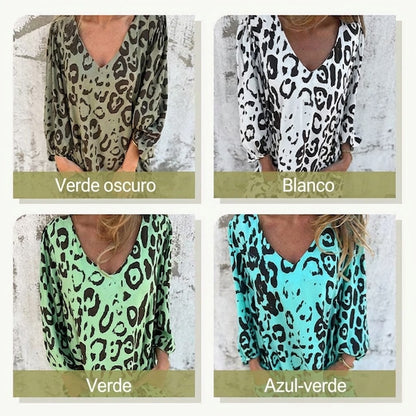 Valeria - Vestido Safari Chic con motivo de leopardo