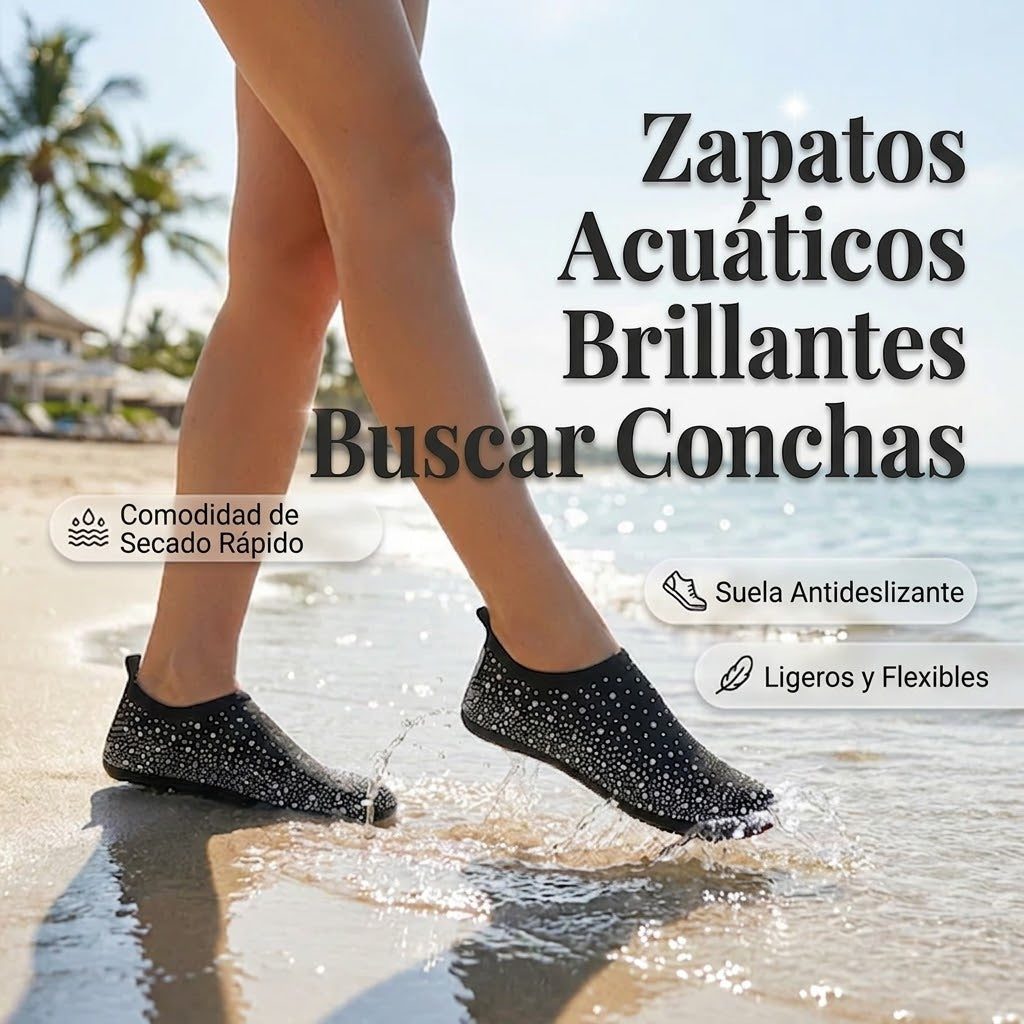 Raquel - Zapatos acuáticos brillantes de secado rápido
