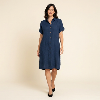 Valeria - Vestido camisero de manga corta