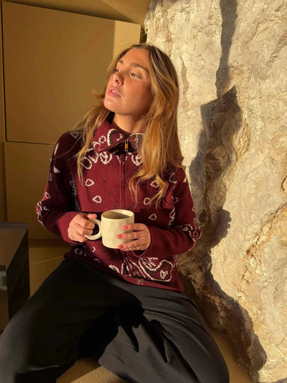 Alba - Jersey de punto con cuello alto y cremallera