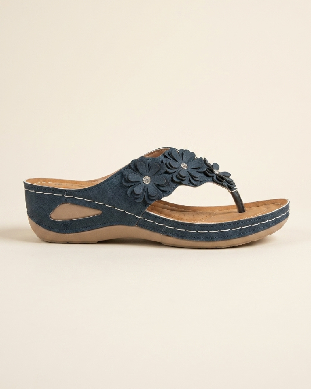 Silvia - Sandalias de tiras con cuña floral
