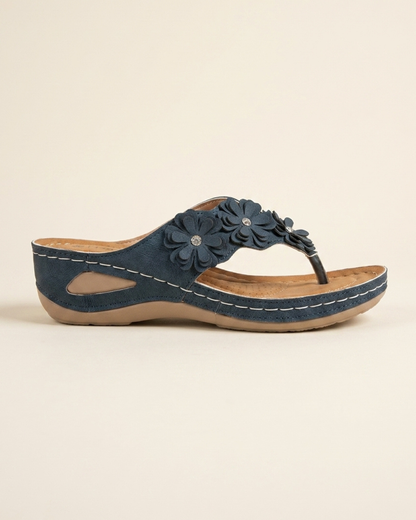 Silvia - Sandalias de tiras con cuña floral