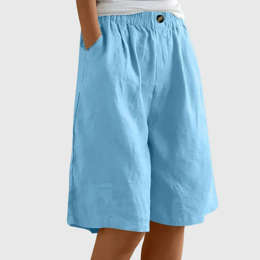 Isabela - Pantalones Cortos de corte relajado con Cintura Elástica