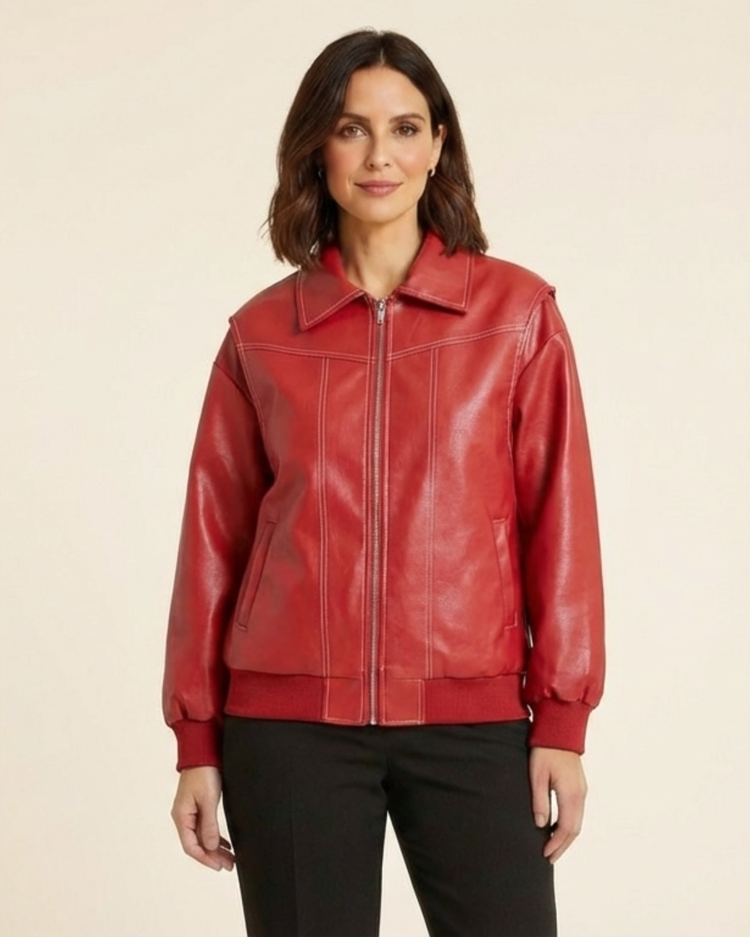 Iria - Chaqueta urbana efecto piel oversize