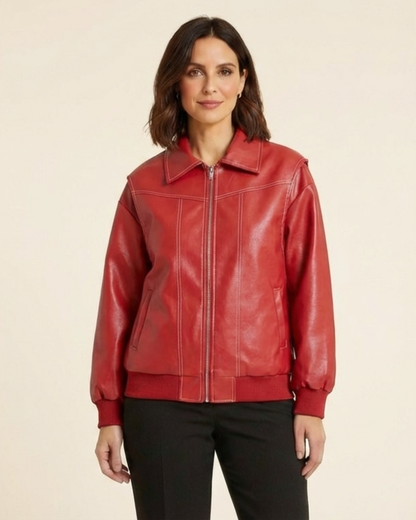Iria - Chaqueta urbana efecto piel oversize