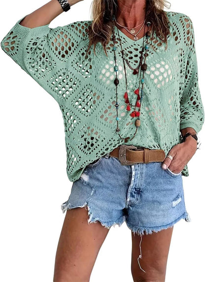 Elvira - Jersey calado de punto con estilo relajado