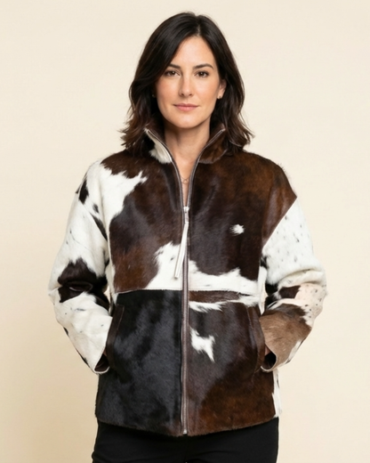 Celeste - Chaqueta elegante con textura y cremallera