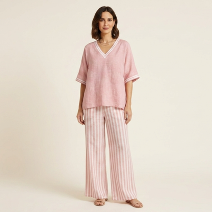 Lía - Conjunto con motivo de rayas elegante y de estilo diario