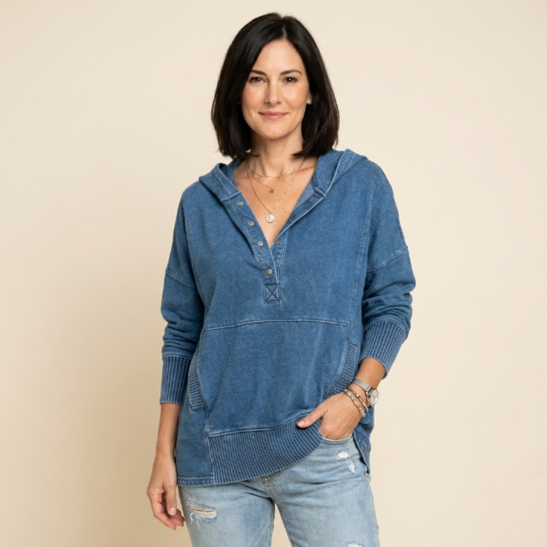 Sheila - Sudadera con cierre de botones