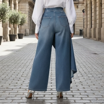 Luna - Vaqueros de tiro alto con diseño cruzado