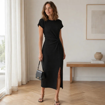 Lorena - Vestido midi con detalle anudado