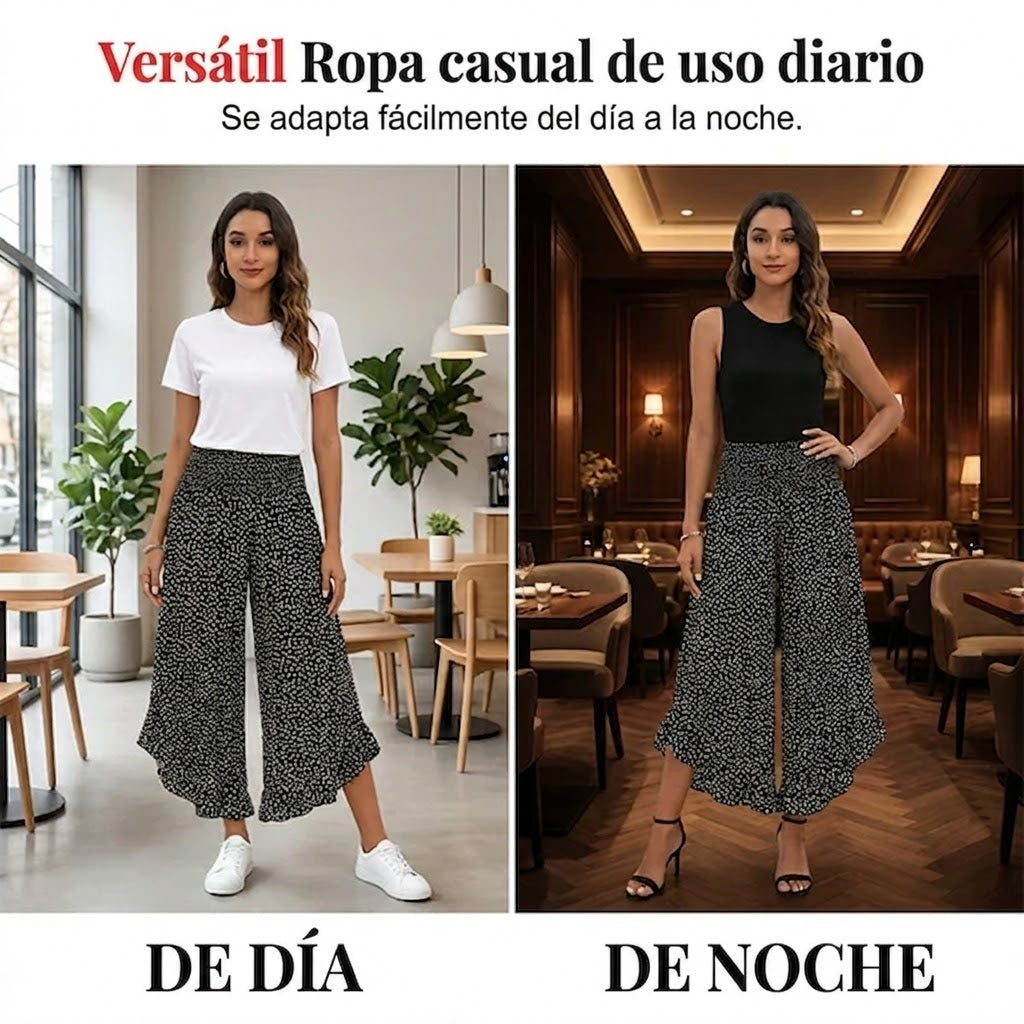 Arlet - Pantalón de caída ligera de lunares con volante