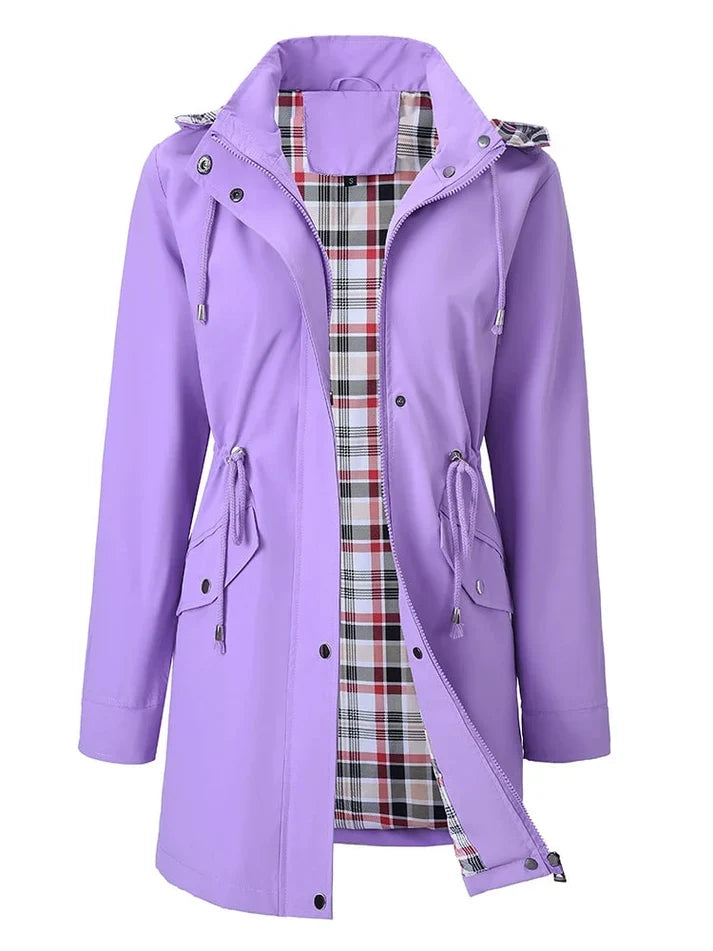 Valeria - Chaqueta impermeable con forro de cuadros