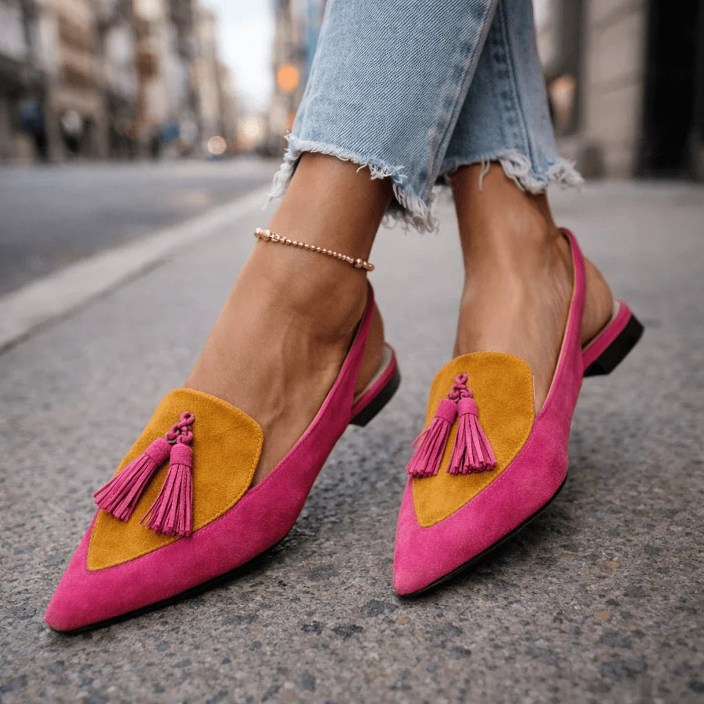 Martina - Sandalias artesanales con cinturines y borlas