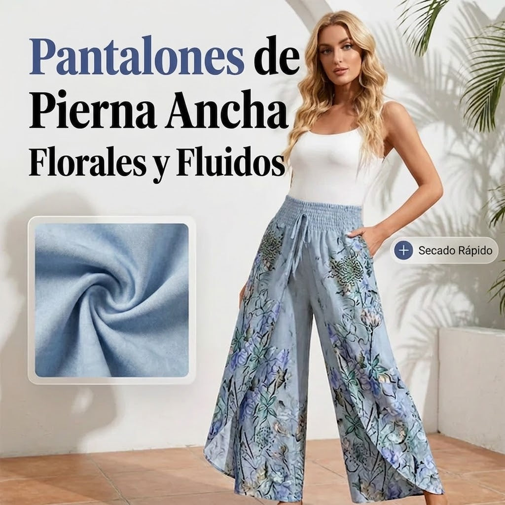 Mía - Pantalón de caída ligera motivo con cordón ajustable
