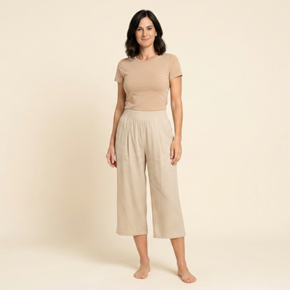 Siena - Pantalones capri ligeros con cintura elástica