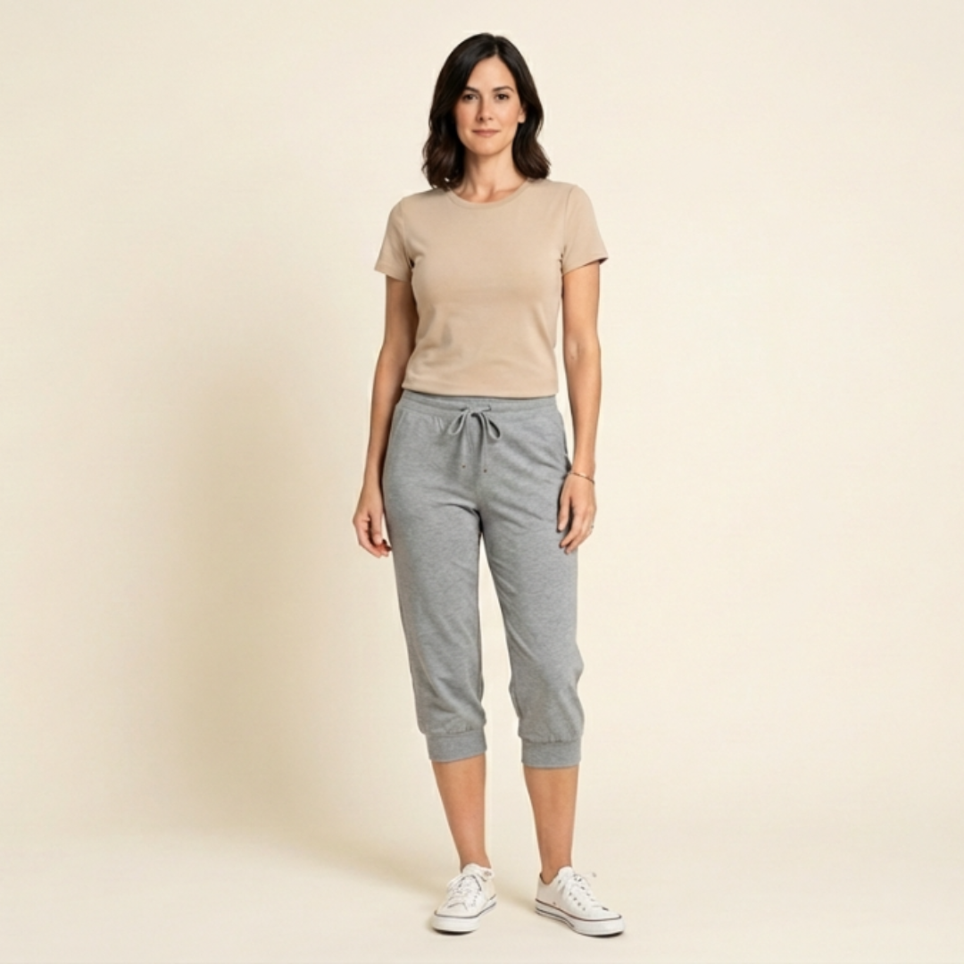 Natalia - Pantalón capri ajustado de tiro alto