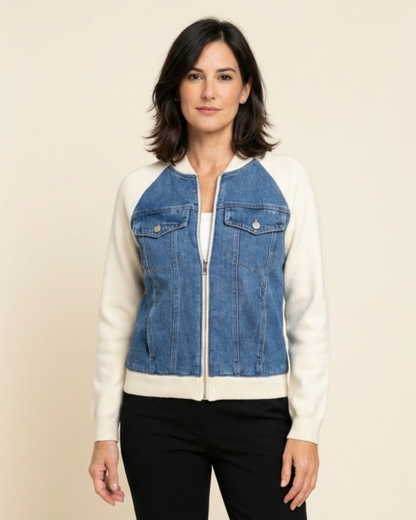 Silvia - Chaqueta denim de diseño combinado