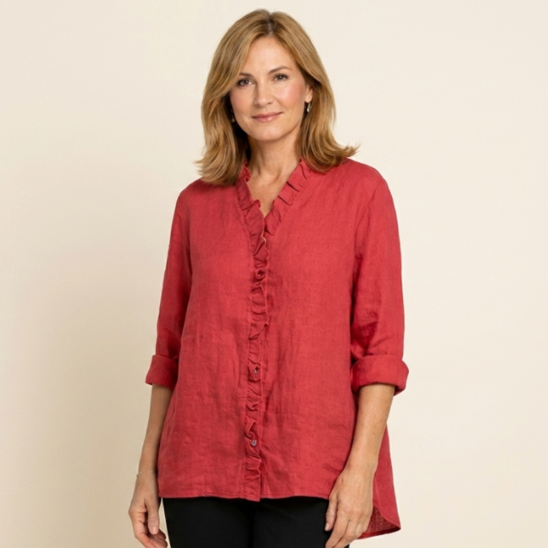 Alma - Camisa informal con detalle de volantes