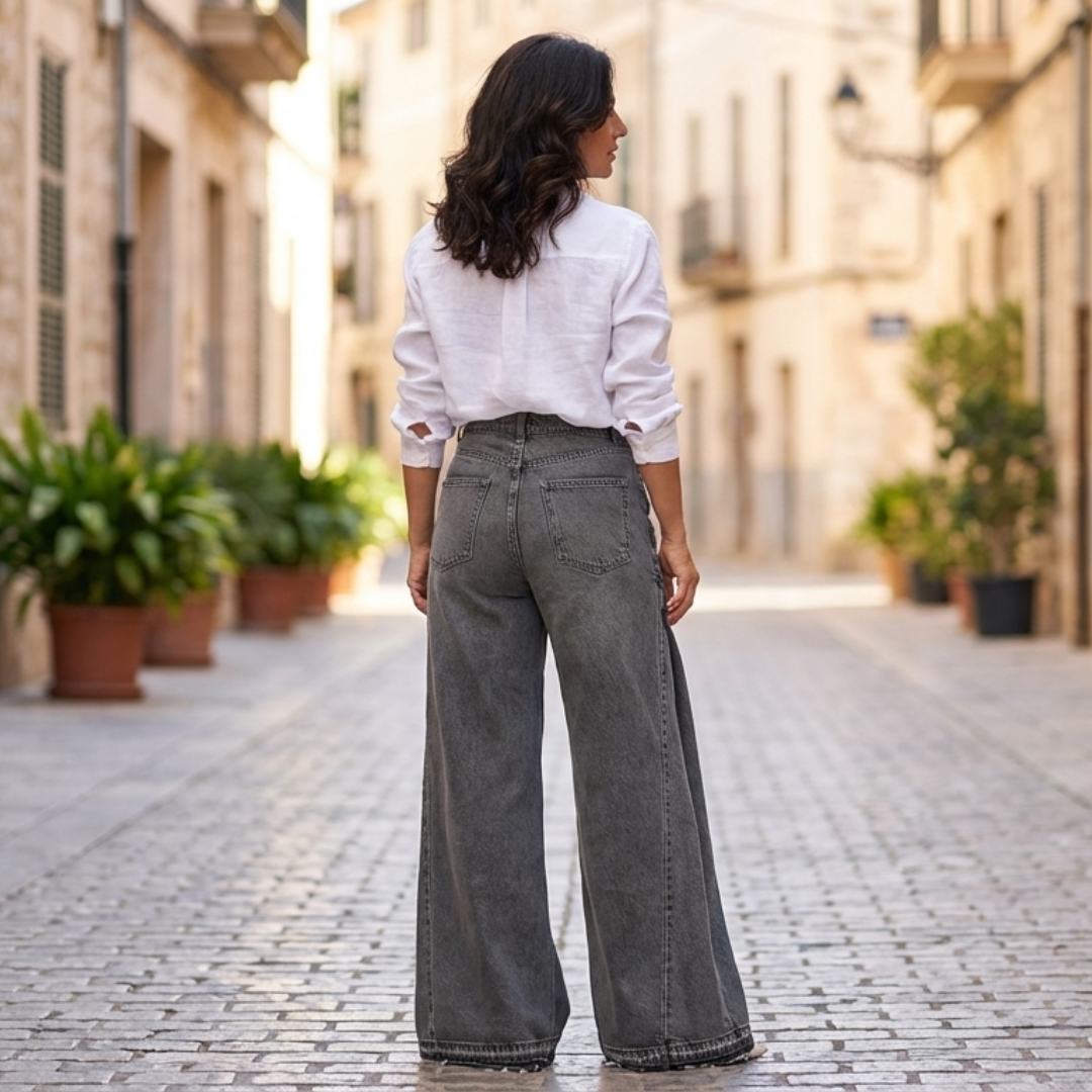 Aitana - Vaqueros oversize de tiro alto y pernera amplia