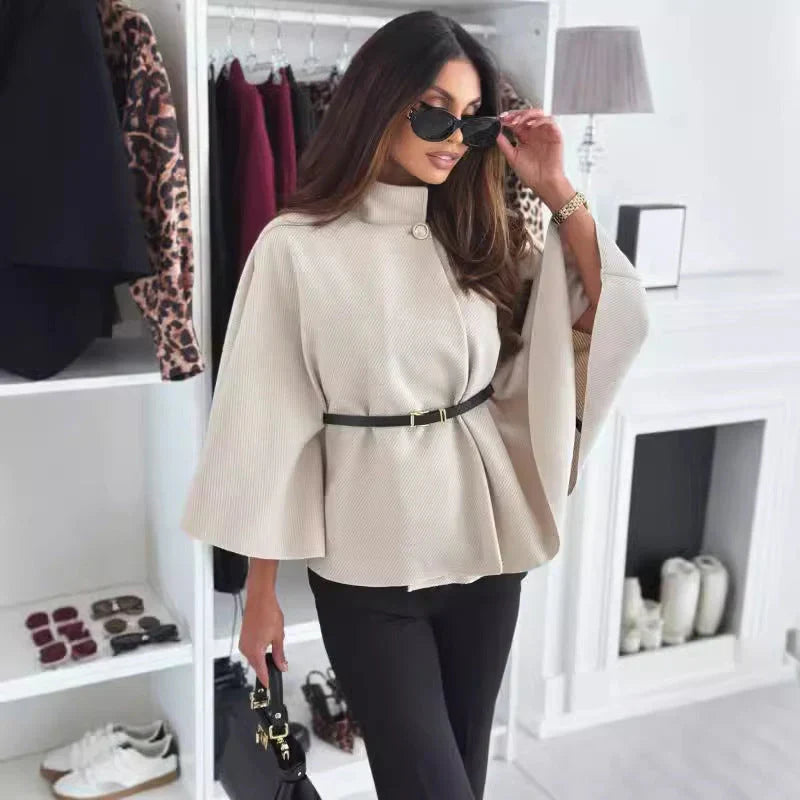 Claudia - Chaqueta elegante con cinturón y diseño de mariposa