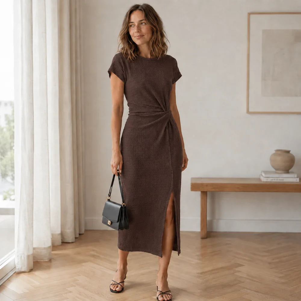 Lorena - Vestido midi con detalle anudado