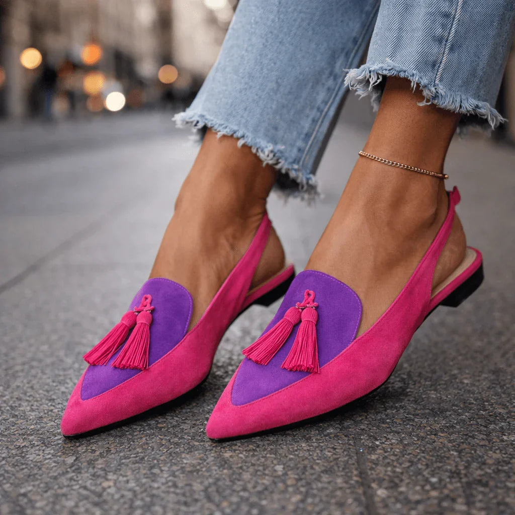 Martina - Sandalias artesanales con cinturines y borlas