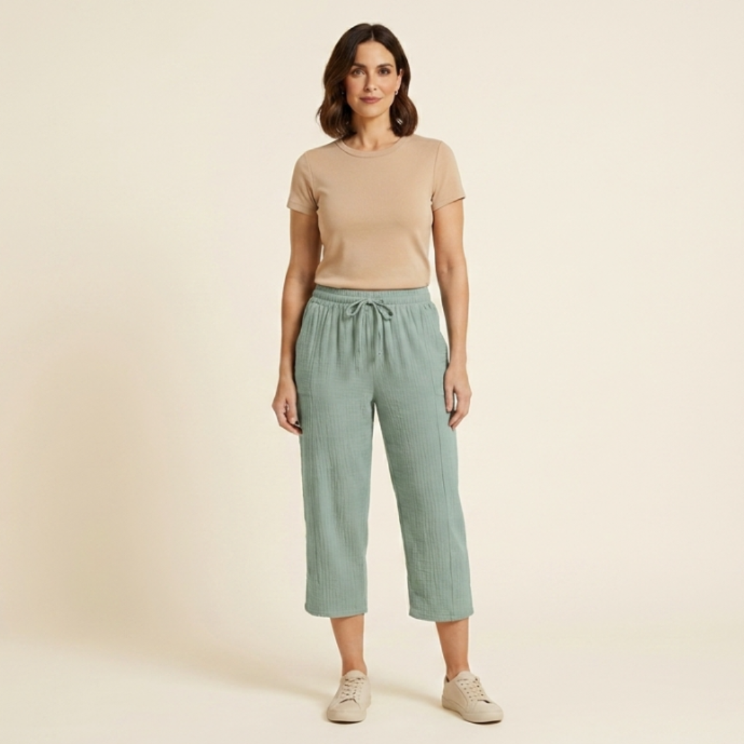 Greta - Pantalones cortos de textura plisadas lisos