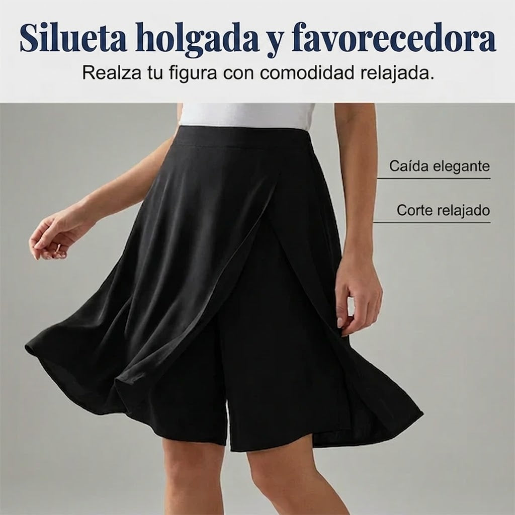 Aurelia - Falda pantalón de estilo diario con cintura elástica
