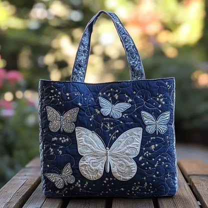 Lea - Bolso artesanal con mariposa plateada