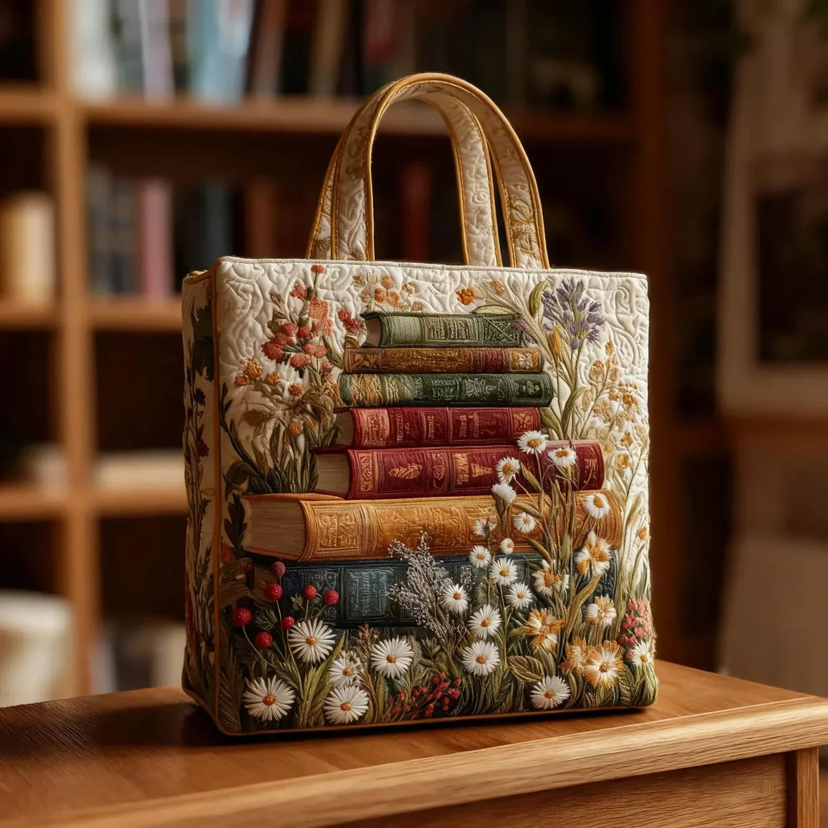 Clara - Bolso artesanal acolchado con motivo floral