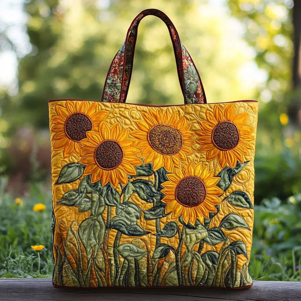 Aurora - Bolso clásico acolchado con girasoles