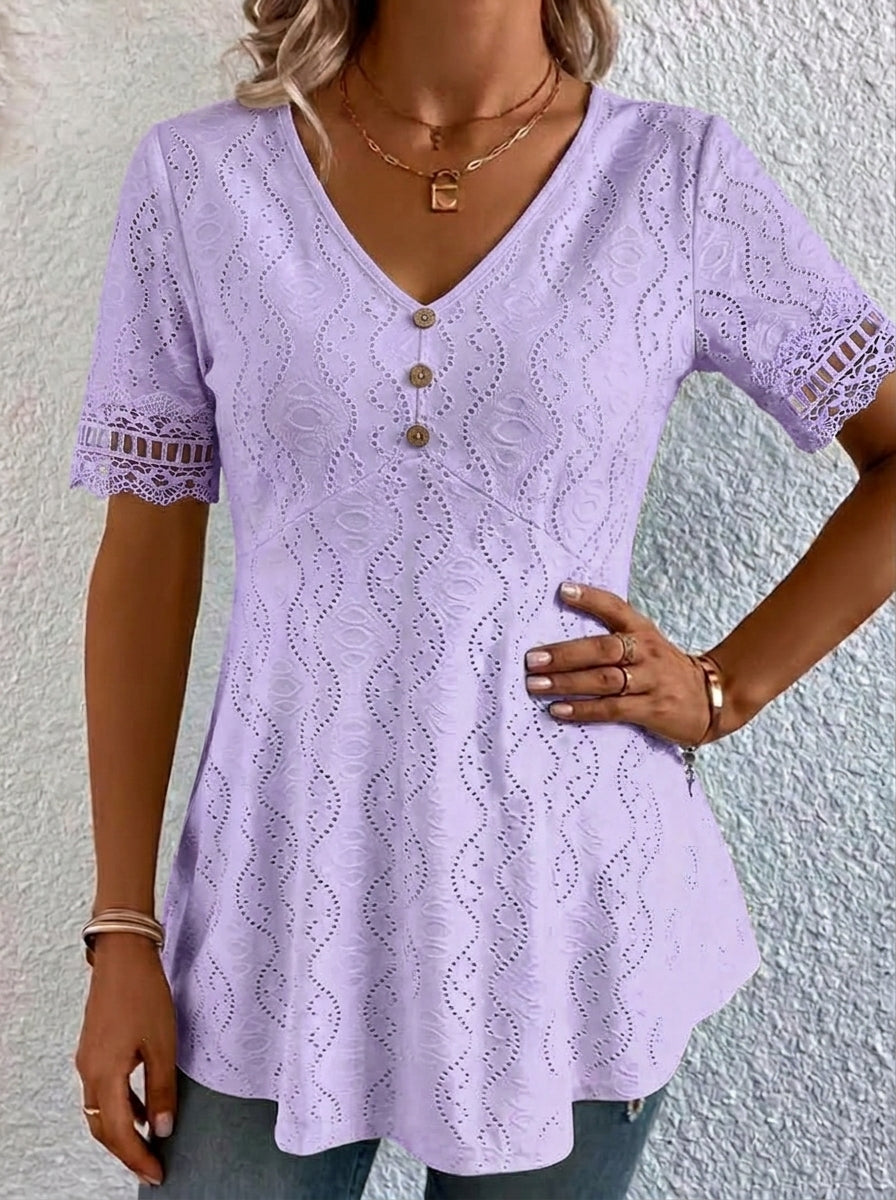 LUNA - Blusa calada con cuello en V