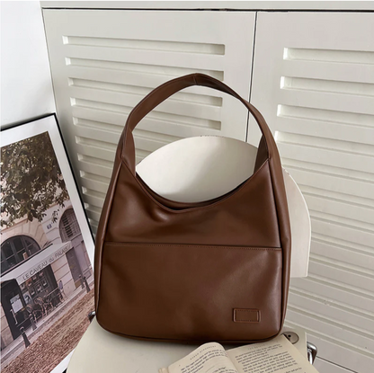 MEYA - Bolso Grande de tendencia en cuero marrón - CARMEN VELVET