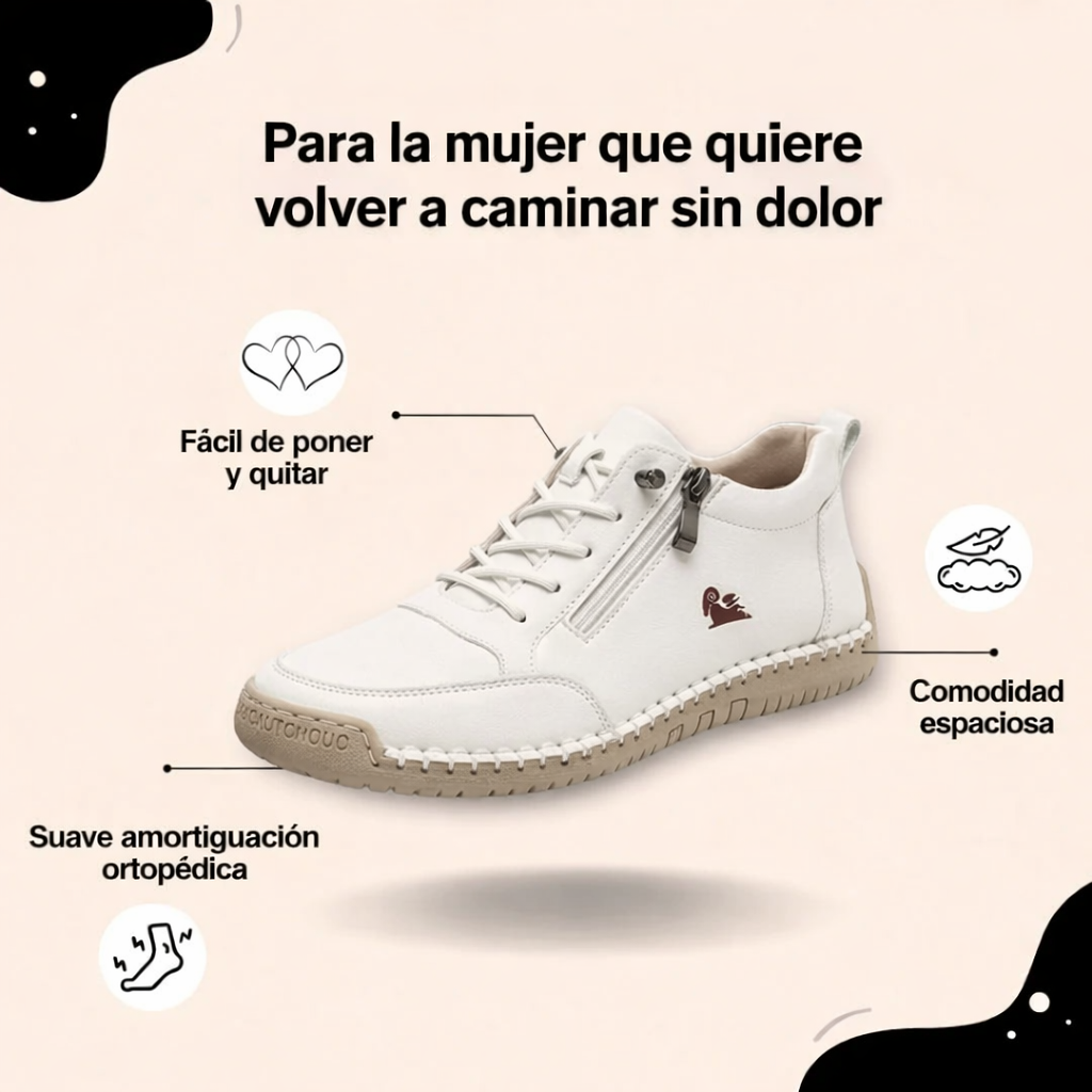 Amaia - Zapatillas ergonómicas de confort diario con cremallera