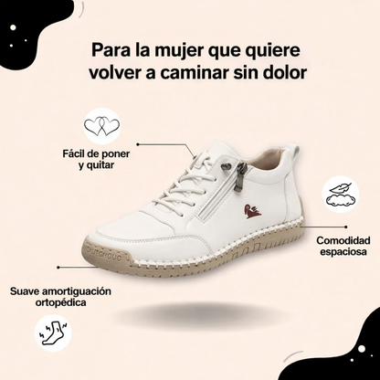 Amaia - Zapatillas ergonómicas de confort diario con cremallera