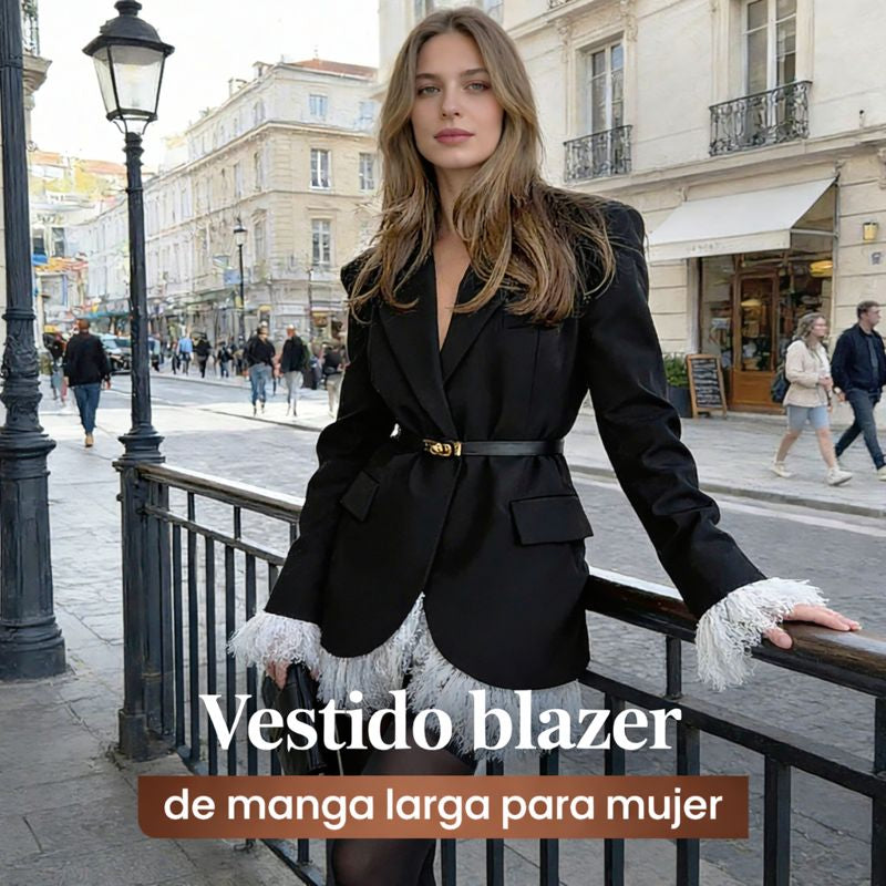 CLEO - Vestido blazer con ribete de encaje