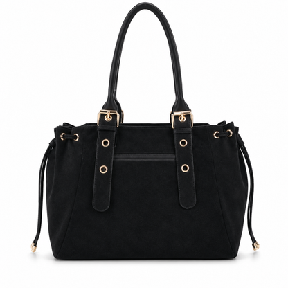 KAHINA Ante - Bolso de Mujer negro en ante - CARMEN VELVET