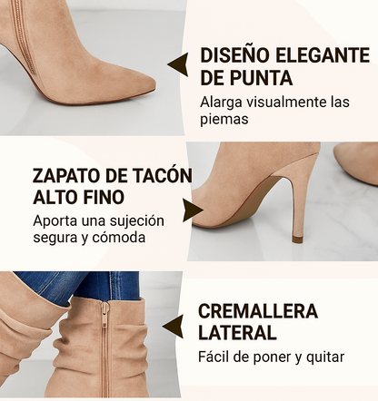 Elena - Botines de tacón fino con punta