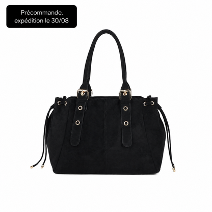 KAHINA Ante - Bolso de Mujer negro en ante - CARMEN VELVET