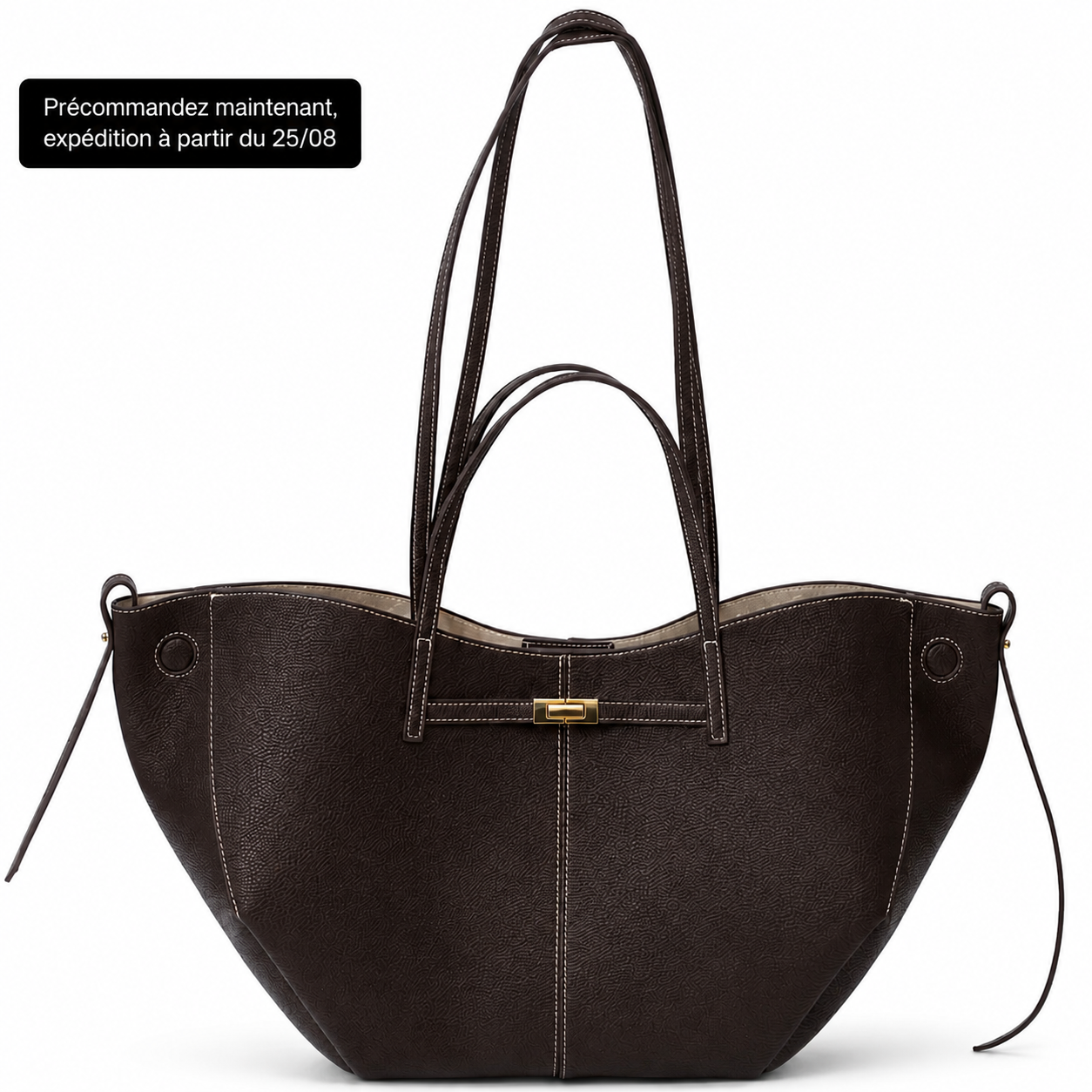 Liora - Bolso Tote Grande de Mujer elegante en cuero granulado - CARMEN VELVET