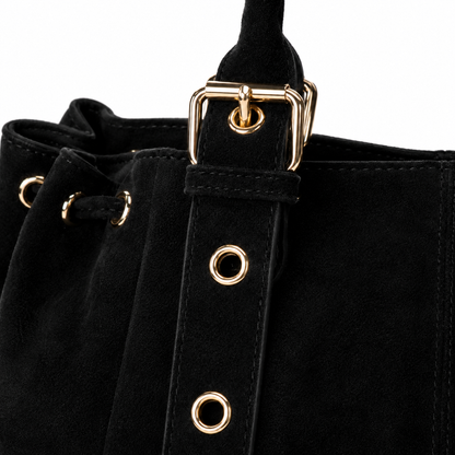 KAHINA Ante - Bolso de Mujer negro en ante - CARMEN VELVET