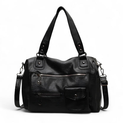 CHLOE - Bolso Bandolera de Cuero gran capacidad - Negro - CARMEN VELVET